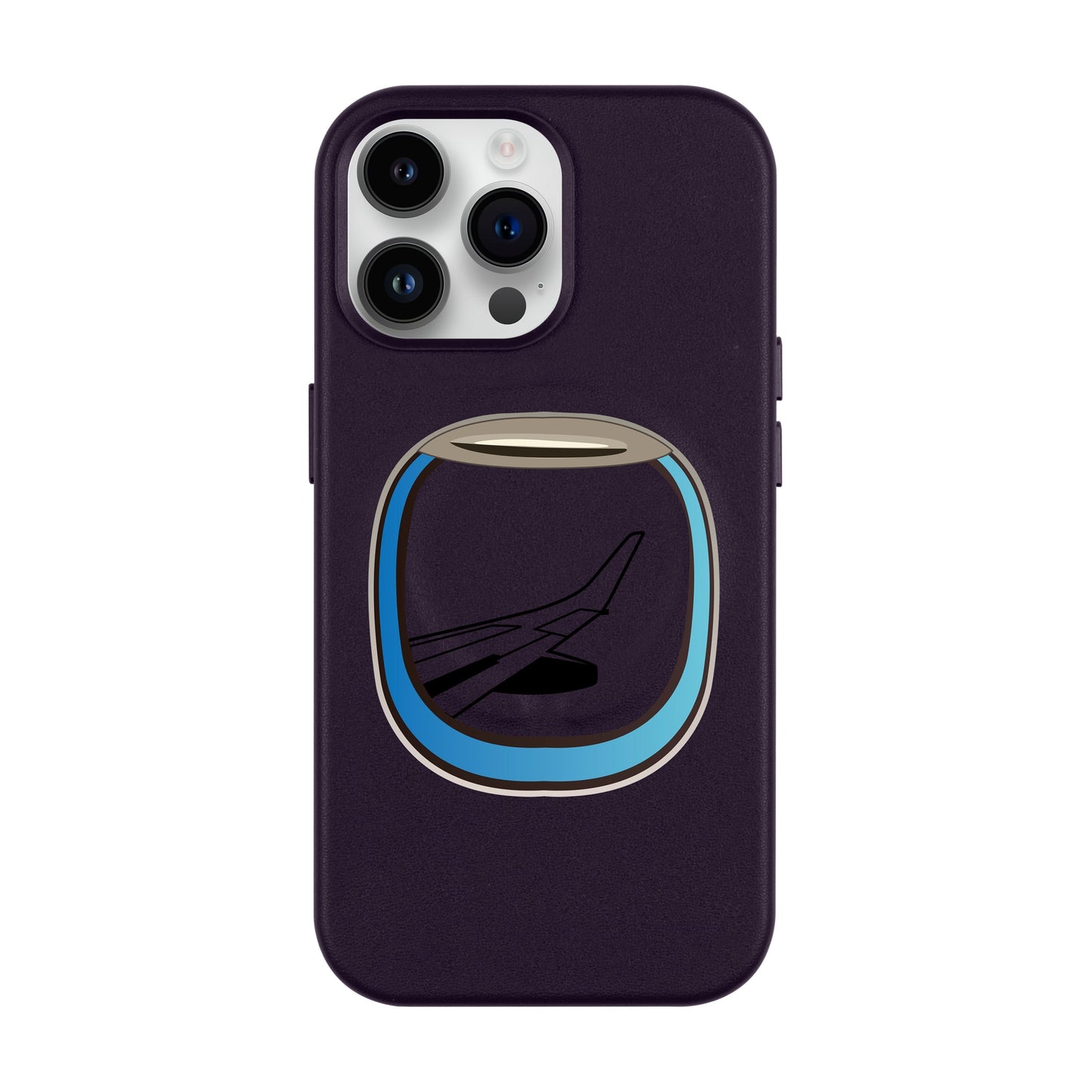 AIRCRAFT WINDOW-iPhone 14 Pro Max Leather Kılıf MagSafe Özellikli