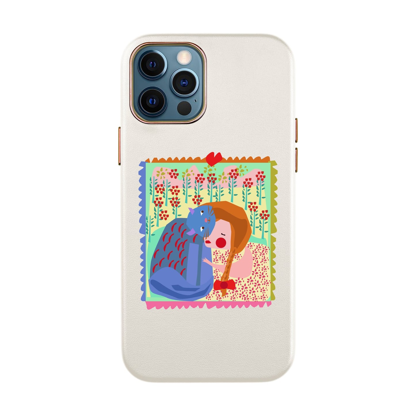KEDİ POSTA PULU-iPhone 7 Plus / 8 Plus Leather Kılıf