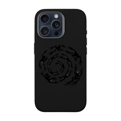 SWIRLING FROGS-iPhone 15 Pro Max Leather Premium Kılıf MagSafe Özellikli
