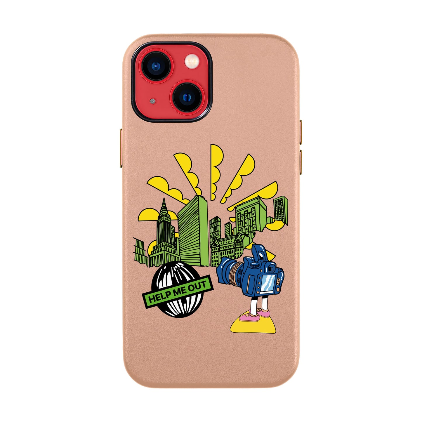 HELP ME OUT-iPhone 14 Leather Kılıf