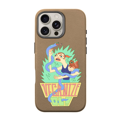 VEGANİZE-iPhone 16 Pro Max Leather Premium Kılıf MagSafe Özellikli
