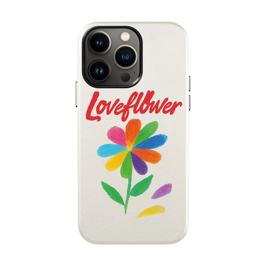 LOVE FLOWER-iPhone 13 Mini Leather Kılıf