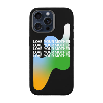 LOVE YOUR MOTHER-iPhone 15 Pro Max Leather Premium Kılıf MagSafe Özellikli