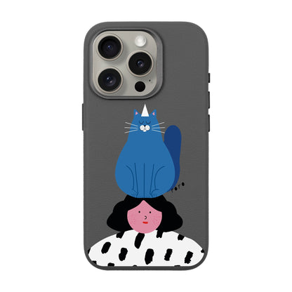NAUGHTY CAT-iPhone 15 Pro Leather Premium Kılıf MagSafe Özellikli