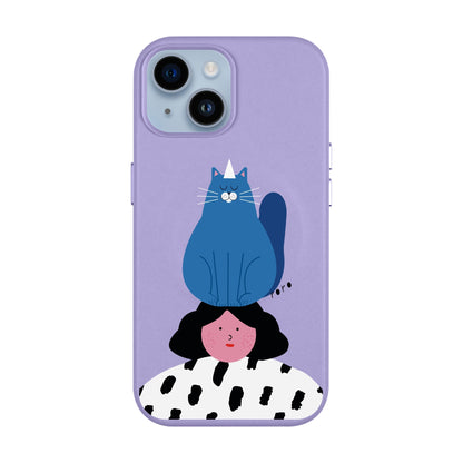 NAUGHTY CAT-Leather Kılıf MagSafe Özellikli - iPhone 14