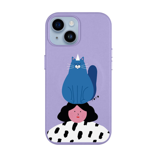 NAUGHTY CAT-Leather Kılıf MagSafe Özellikli - iPhone 14