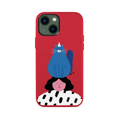 NAUGHTY CAT-iPhone 13 Mini Leather Kılıf