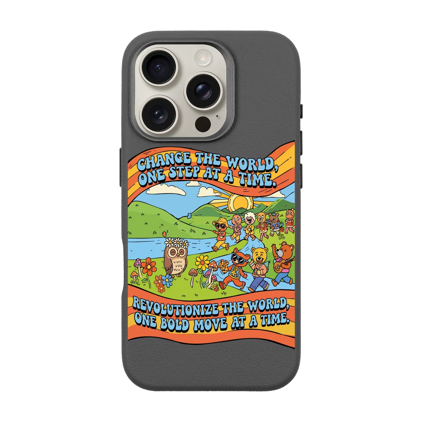 CHANGE THE WORLD-iPhone 16 Pro Leather Premium Kılıf MagSafe Özellikli