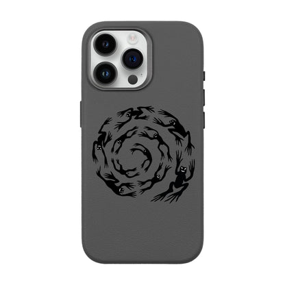 SWIRLING FROGS-iPhone 14 Pro Max Leather Premium Kılıf MagSafe Özellikli