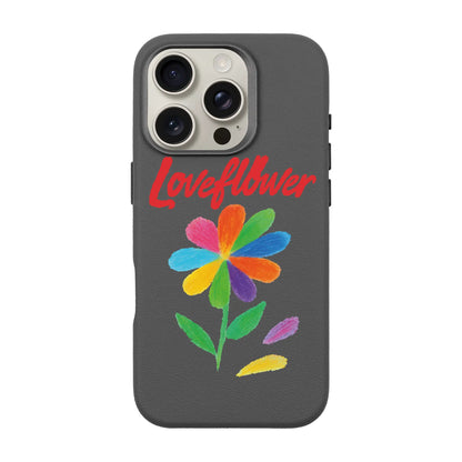 LOVE FLOWER-iPhone 16 Pro Leather Premium Kılıf MagSafe Özellikli