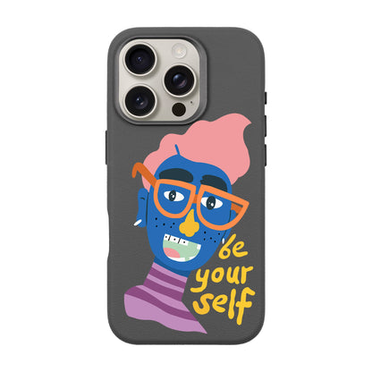 BE YOURSELF-iPhone 16 Pro Leather Premium Kılıf MagSafe Özellikli