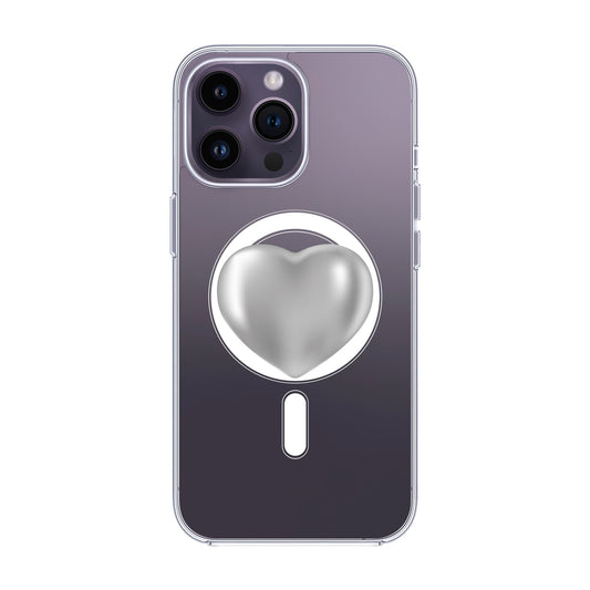 SILVER HEART-iPhone 14 Pro Max Solid Kılıf MagSafe Özellikli