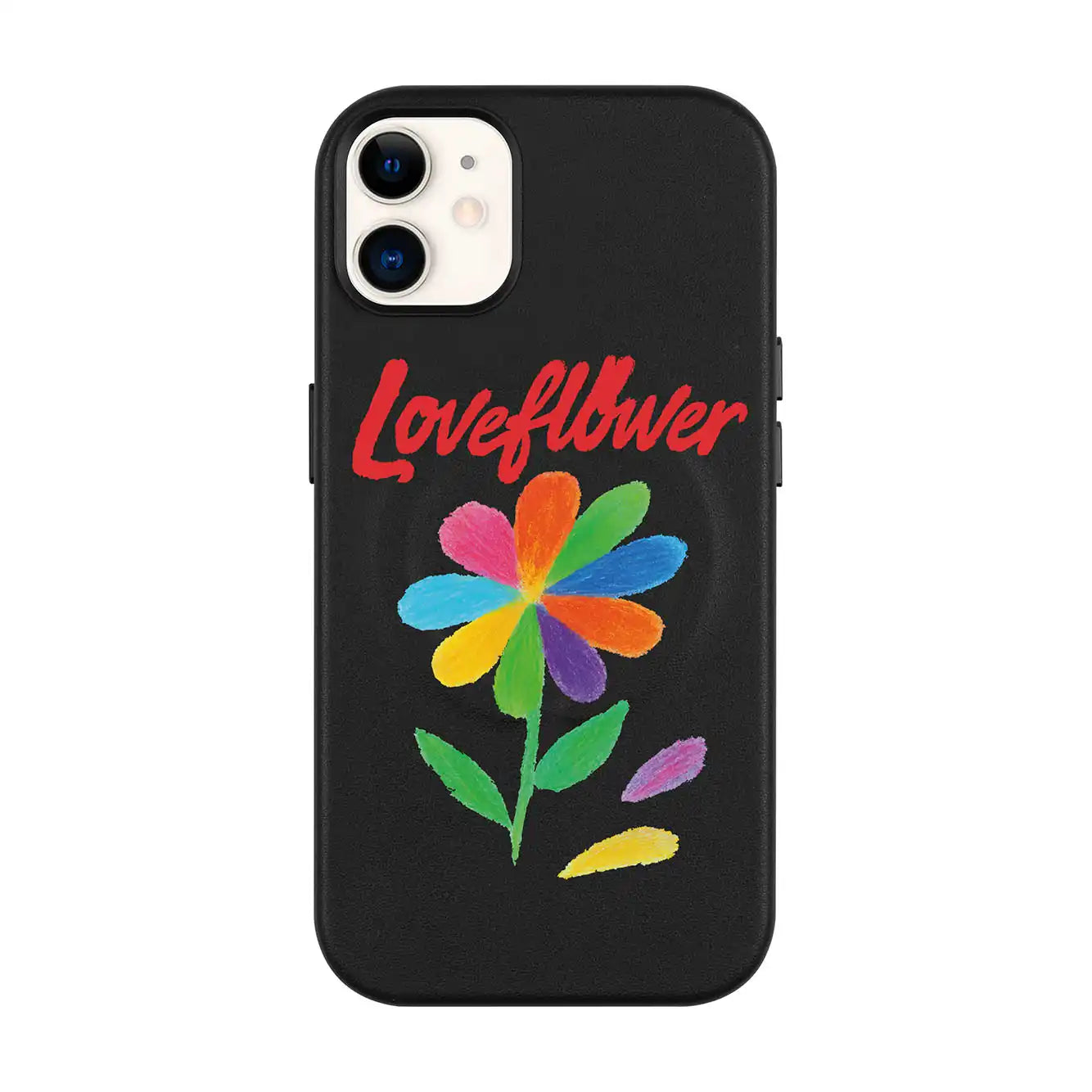 LOVE FLOWER-iPhone 11 Leather Kılıf MagSafe Özellikli
