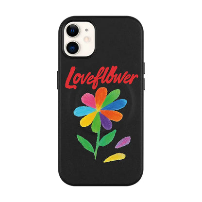LOVE FLOWER-iPhone 11 Leather Kılıf MagSafe Özellikli