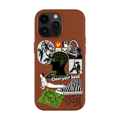 CLEAR YOUR HEAD-iPhone 14 Pro Max Leather Kılıf MagSafe Özellikli