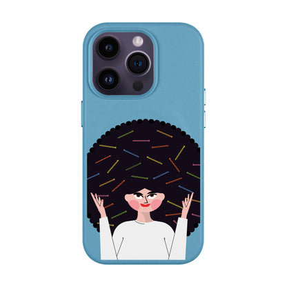 TANGLES OF HAPPINESS-Leather Kılıf MagSafe Özellikli - iPhone 14 Pro