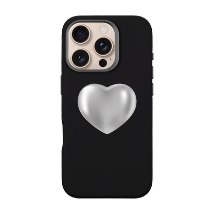 SILVER HEART-iPhone 16 Pro Leather Premium Kılıf MagSafe Özellikli