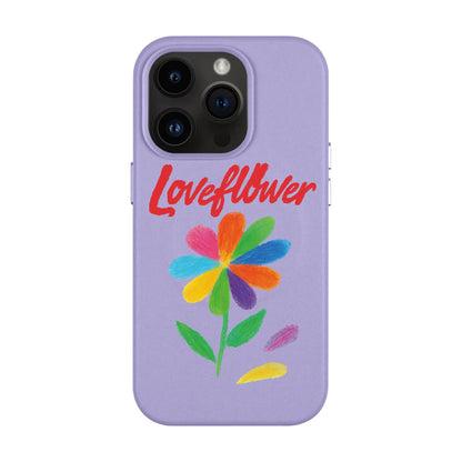 LOVE FLOWER-iPhone 14 Pro Leather Kılıf MagSafe Özellikli