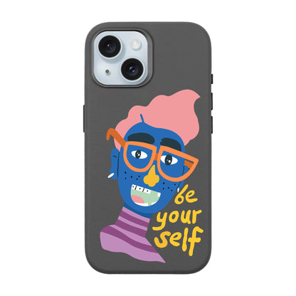 BE YOURSELF-iPhone 15 Leather Premium Kılıf MagSafe Özellikli