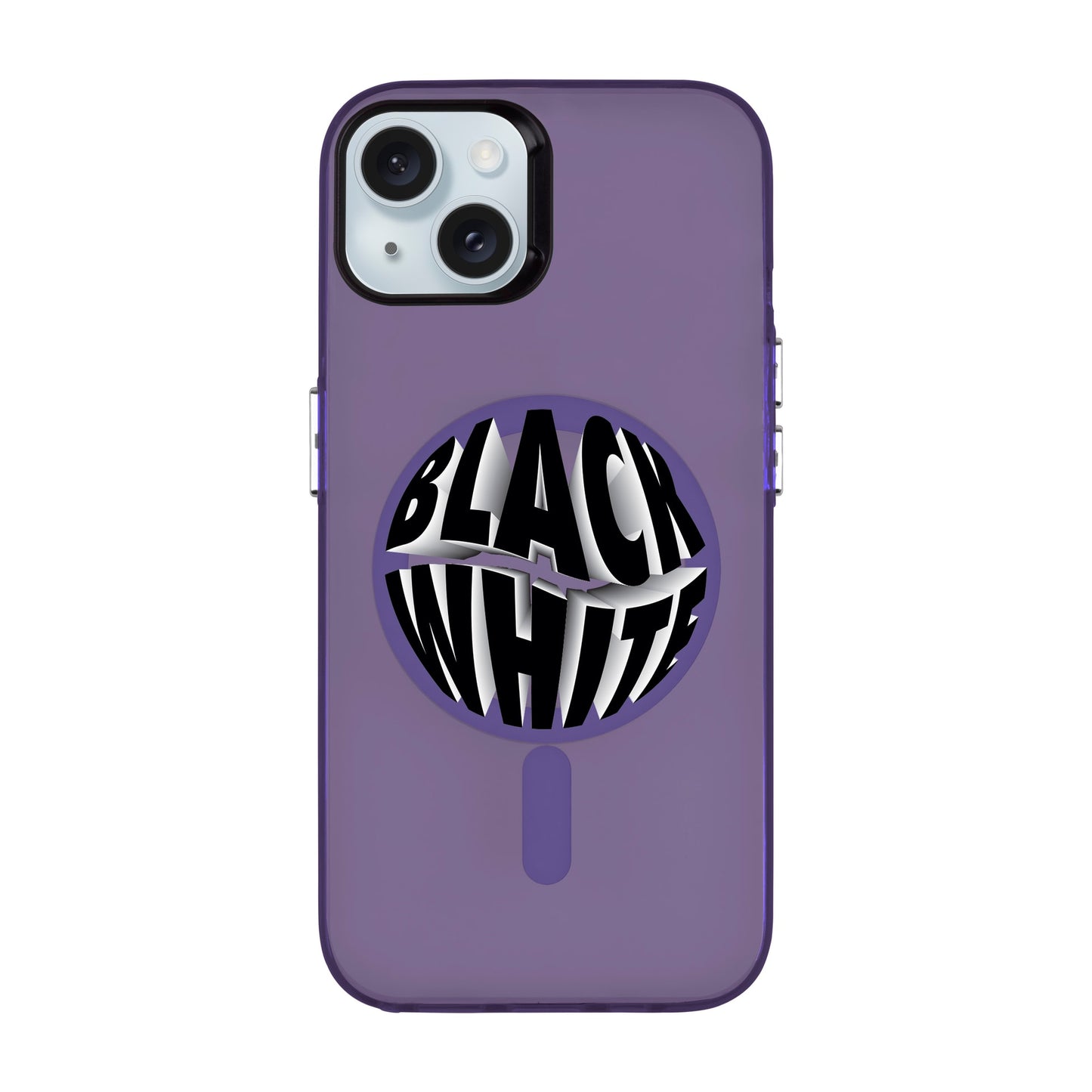 BLACK WHITE-iPhone 15 Plus Hold Kılıf MagSafe Özellikli