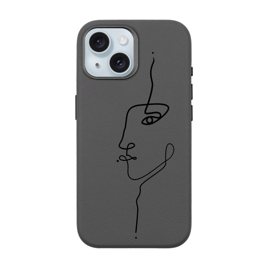 FACE-iPhone 15 Leather Premium Kılıf MagSafe Özellikli