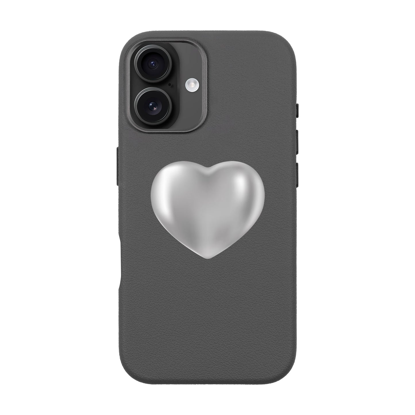 SILVER HEART-iPhone 16 Plus Leather Premium Kılıf MagSafe Özellikli