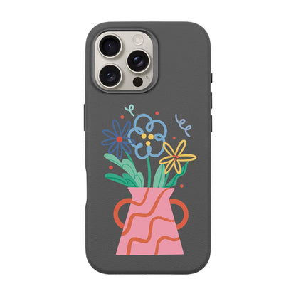 PINK VASE-iPhone 16 Pro Max Leather Premium Kılıf MagSafe Özellikli