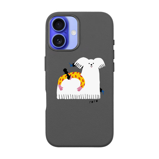 FANCY DOG-iPhone 16 Leather Premium Kılıf MagSafe Özellikli