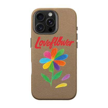 LOVE FLOWER-iPhone 16 Pro Max Leather Premium Kılıf MagSafe Özellikli