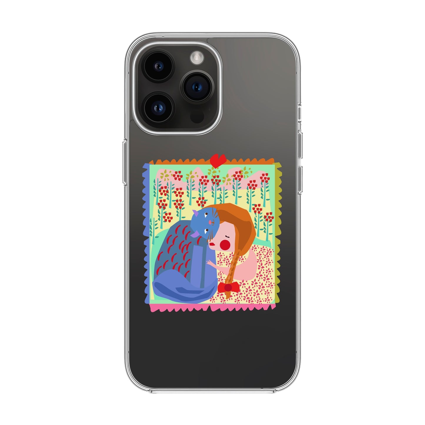 KEDİ POSTA PULU-iPhone 14 Pro Max Solid Kılıf