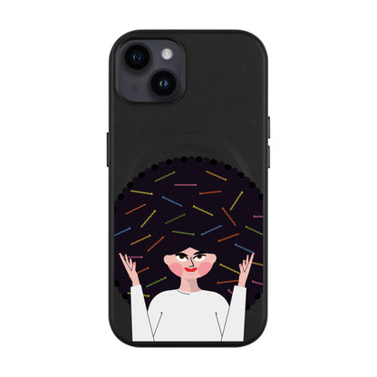 TANGLES OF HAPPINESS-iPhone 14 Plus Leather Kılıf MagSafe Özellikli