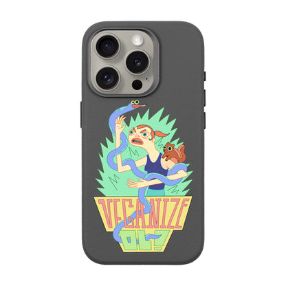 VEGANİZE-iPhone 15 Pro Leather Premium Kılıf MagSafe Özellikli