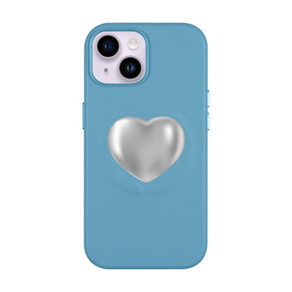 SILVER HEART-Leather Kılıf MagSafe Özellikli - iPhone 14