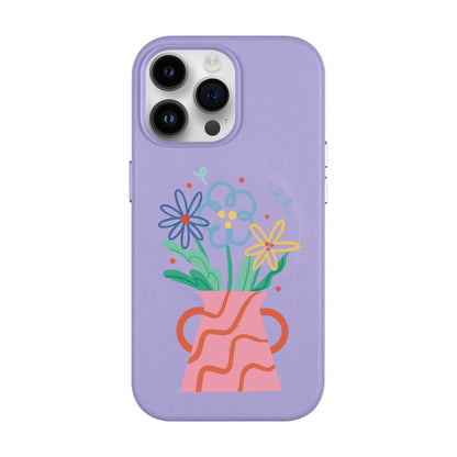 PINK VASE-iPhone 14 Pro Max Leather Kılıf MagSafe Özellikli