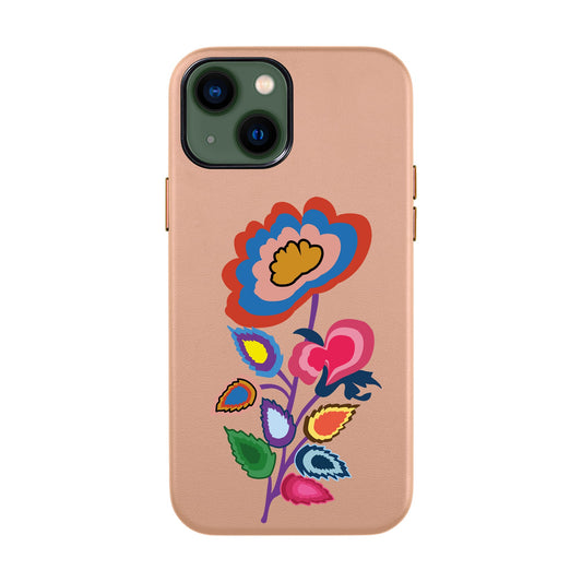 KNITTED FLOWER-iPhone 14 Leather Kılıf