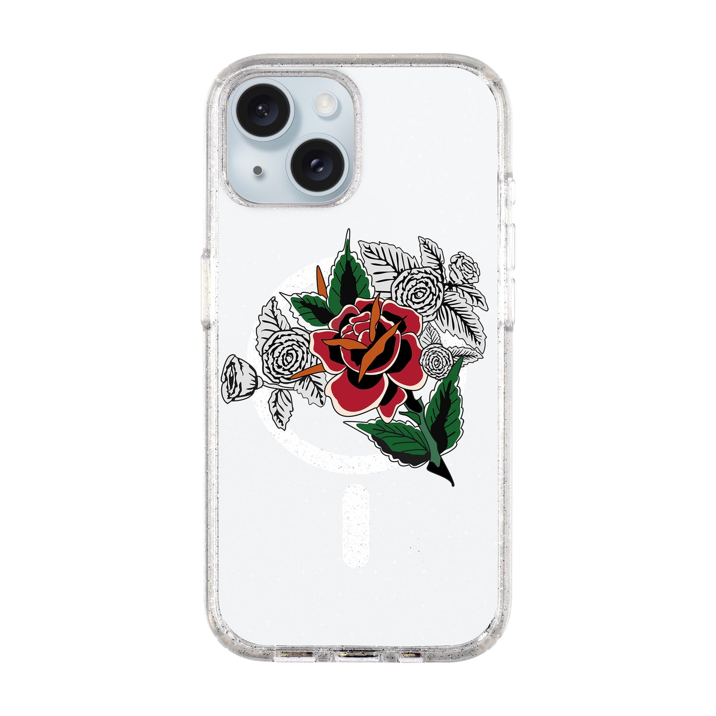 DRY ROSE-iPhone 15 Plus Shiny Kılıf MagSafe Özellikli
