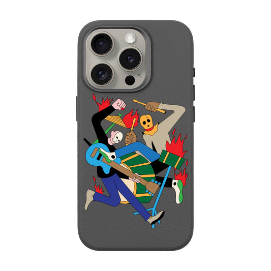MONSTER MASH-iPhone 15 Pro Leather Premium Kılıf MagSafe Özellikli