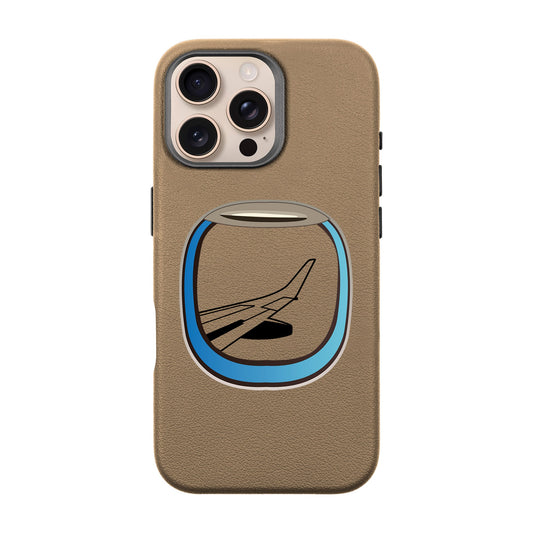 AIRCRAFT WINDOW-iPhone 16 Pro Max Leather Premium Kılıf MagSafe Özellikli
