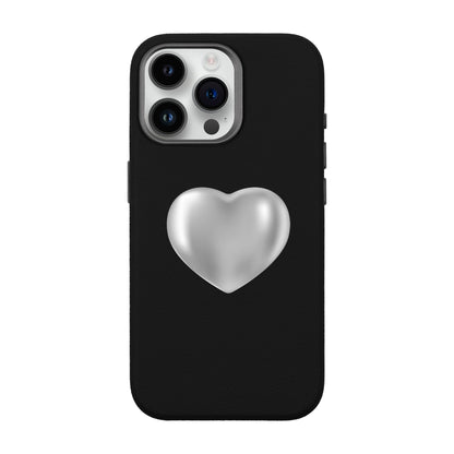 SILVER HEART-iPhone 14 Pro Max Leather Premium Kılıf MagSafe Özellikli