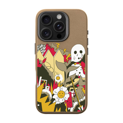 EVERYTHING IS BURNING-iPhone 16 Pro Leather Premium Kılıf MagSafe Özellikli