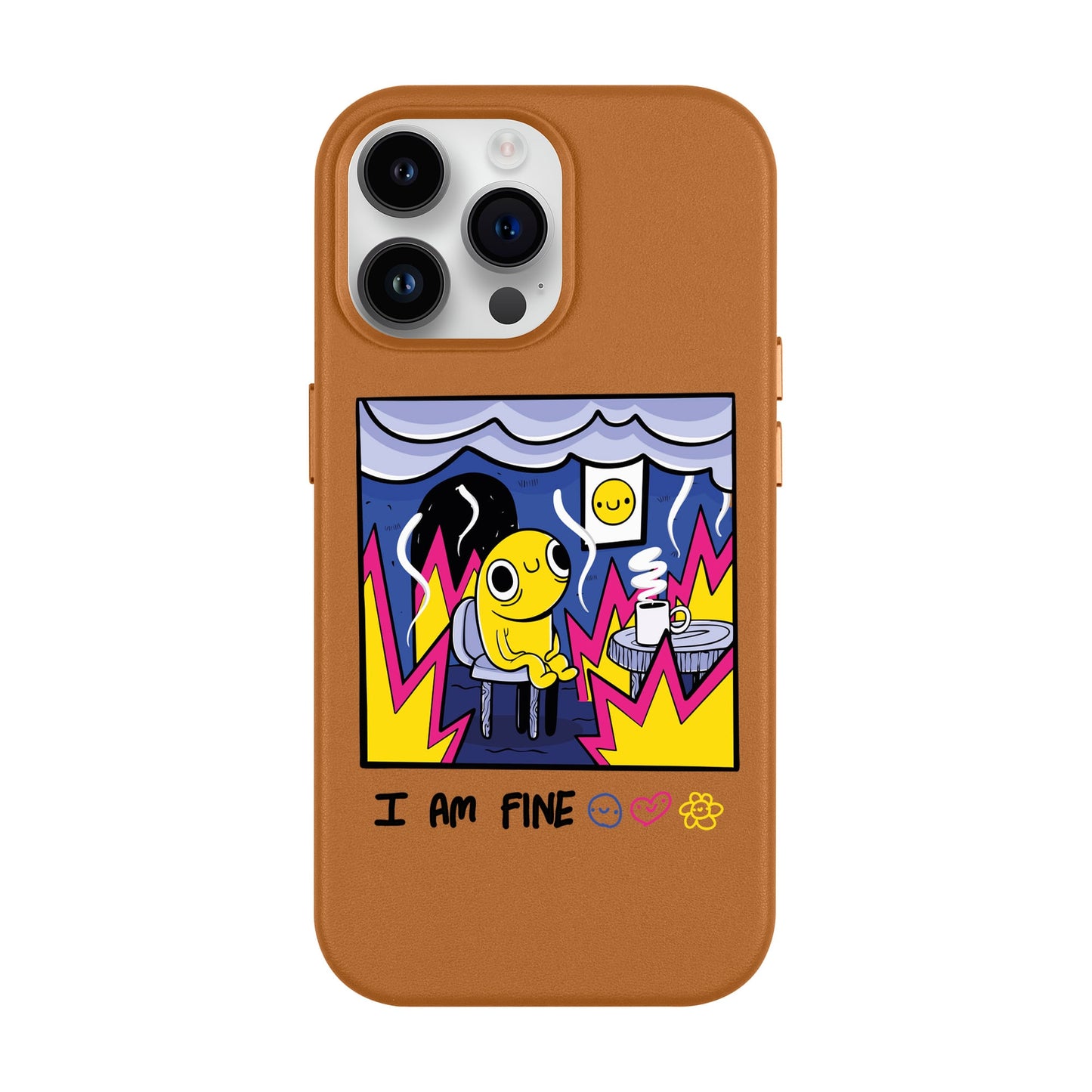 I AM FINE-iPhone 14 Pro Max Leather Kılıf MagSafe Özellikli
