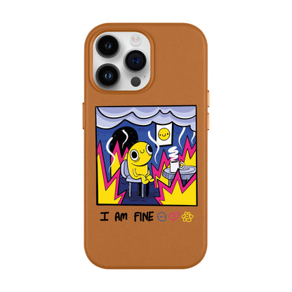 I AM FINE-iPhone 14 Pro Max Leather Kılıf MagSafe Özellikli