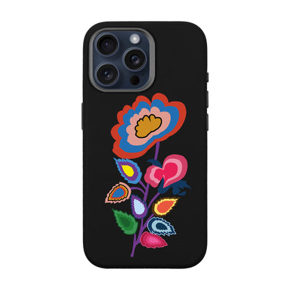 KNITTED FLOWER-iPhone 15 Pro Max Leather Premium Kılıf MagSafe Özellikli