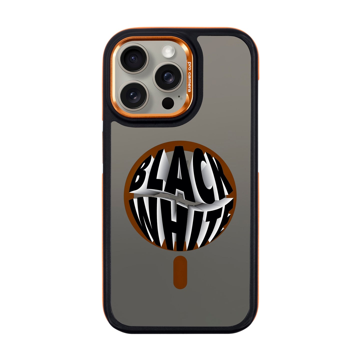BLACK WHITE-iPhone 15 Pro Max Dark Kılıf MagSafe Özellikli
