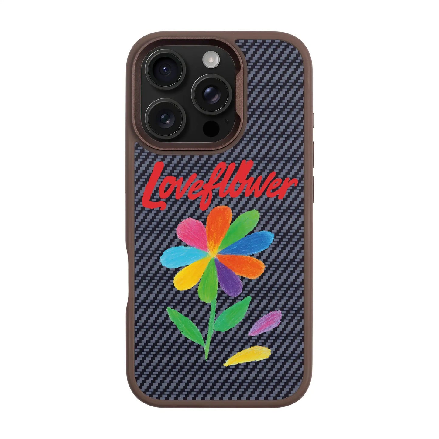 LOVE FLOWER-iPhone 16 Pro Plaid Kılıf MagSafe Özellikli