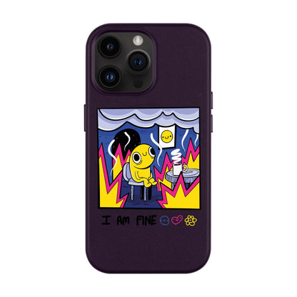I AM FINE-iPhone 14 Pro Max Leather Kılıf MagSafe Özellikli
