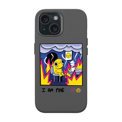 I AM FINE-iPhone 15 Leather Premium Kılıf MagSafe Özellikli