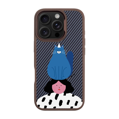 NAUGHTY CAT-iPhone 16 Pro Plaid Kılıf MagSafe Özellikli