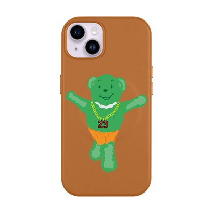 GREEN BEAR-iPhone 14 Plus Leather Kılıf MagSafe Özellikli