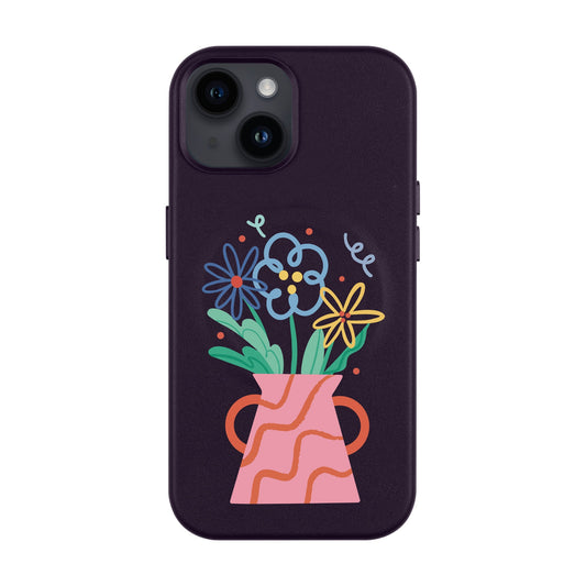 PINK VASE-Leather Kılıf MagSafe Özellikli - iPhone 14